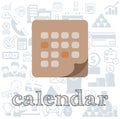 calendar flat illustration, calendar business vector illustration Royalty Free Stock Photo