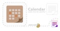 Calendar flat illustration, solid, line icon Royalty Free Stock Photo