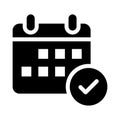 Calendar vector glyph flat icon Royalty Free Stock Photo
