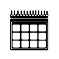 calendar Vector calendar icon silhouette rounded corner design isolated white backgoround