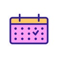 Calendar with a vector icon tag. Isolated contour symbol illustration Royalty Free Stock Photo