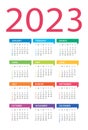 2023 calendar - vector Illustration. Week starts on Sunday