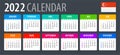 2022 Calendar - vector template graphic illustration - Singaporean version. Translation: Calendar. Names of Month - January,