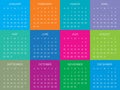 Calendar vector template 2016 Royalty Free Stock Photo