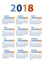 Calendar 2018 vector template