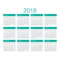 Calendar Vector 2018