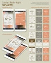 Calendar and Weather Mobile App Widgets UI Designs with Smartphone Mockups