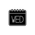 Calendar, wednesday icon. Simple glyph, flat vector of calendar icons for ui and ux, website or mobile application