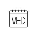 Calendar, wednesday icon. Simple thin line, outline of calendar icons for ui and ux, website or mobile application