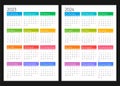 Calendar 2023 and 2024, week starts on Monday, basic business template. vector illustration