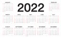 Calendar 2022, Week starts from Sunday, business template