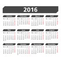 2016 Calendar