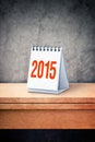 2015 calendar on wooden table Royalty Free Stock Photo