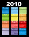 Calendar for year 2010 Royalty Free Stock Photo
