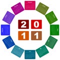 Calendar for year 2011 Royalty Free Stock Photo
