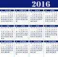 Calendar for the year 2016 Royalty Free Stock Photo