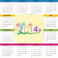 Calendar on 2014 year Royalty Free Stock Photo