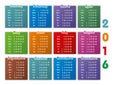 Calendar 2016 year design template Royalty Free Stock Photo