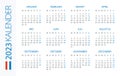 Calendar 2023 year Horizontal - vector template illustration. Dutch version