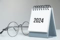 Calendar of 2024 year on the office table