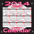 Calendar for 2014 year Royalty Free Stock Photo