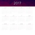 Calendar 2017 year simple style.