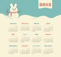 Calendar 2015 year with snowman