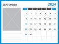 calendar 2024 year template - September 2024 year, Week Starts on Sunday, Desk calendar 2024 design, Wall calendar, planner design