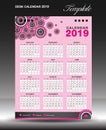 calendar 2019 year template, vertical artwork, wall calendar, Week start Sunday, business flyer, pink background