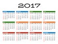 Calendar for 2017 year