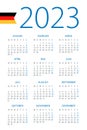 Calendar 2023 year - vector template illustration. Gerrman version Royalty Free Stock Photo