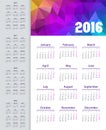 Calendar 2015, 2016, 2017, 2018, 2019 year. Week starts from mon Royalty Free Stock Photo