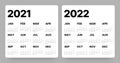 Calendar for 2021 and 2022 year. Week Starts on Monday. Royalty Free Stock Photo