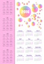 Calendar 2015, 2016, 2017, 2018, 2019 year Royalty Free Stock Photo