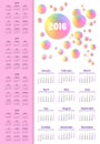 Calendar 2015, 2016, 2017, 2018, 2019 year. Week starts from sun Royalty Free Stock Photo