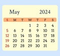 Calendar-yellow-month-may-2024-rouded-corners-blue-background