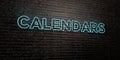 CALENDARS -Realistic Neon Sign on Brick Wall background - 3D rendered royalty free stock image