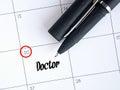 Calender with date highlight for doctor appointment.