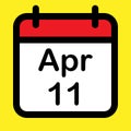 Calender icon eleventh April Royalty Free Stock Photo