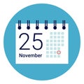 Calender Icon On Round Blue Background Royalty Free Stock Photo