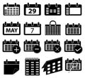Calender icons set Royalty Free Stock Photo