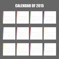 Calender of 2015