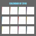 Calender of 2016