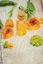 The calendula extract. Medicinal plants. Royalty Free Stock Photo