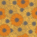Calendula flowers. Vector seamless pattern Royalty Free Stock Photo