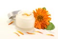 Calendula ointment with flowers