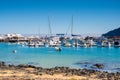 Caleta del Sebo, La Graciosa, Spain - 02.14.2019: beautiful view on port in la Graciosa Island, true paradise