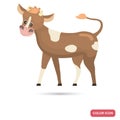 Calf farm animal color flat icon