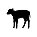 Calf farm mammal black silhouette animal