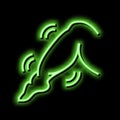 calf muscle edema neon glow icon illustration